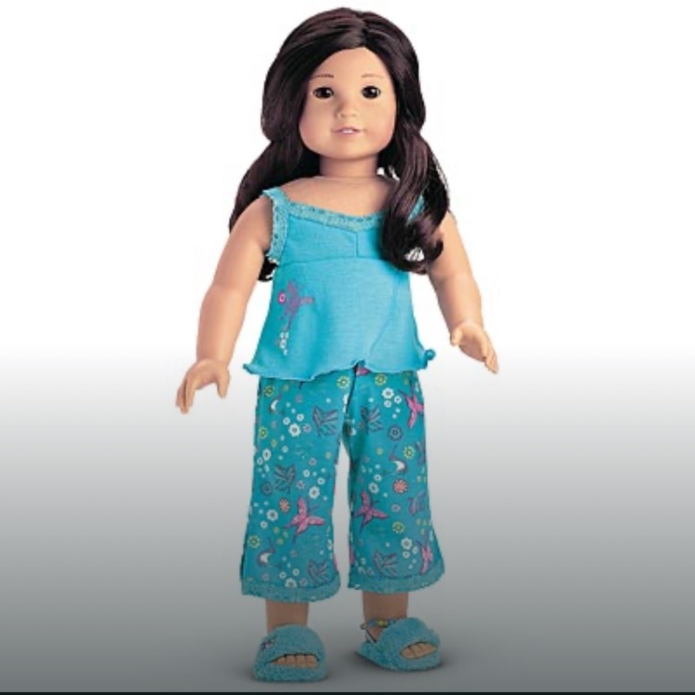 American Girl Doll PJs Pajamas with robe/slippers